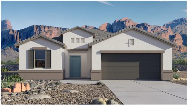 a front view of a house with a garage