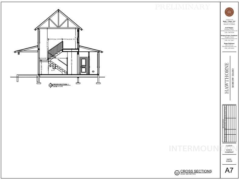 Tbd Tbd Cottage Lane Moscow, ID 83843 - Photo 7 of 14 Architectural Drawing, Cross Section A7. Illustrating internal structural elements and dimensions of the property