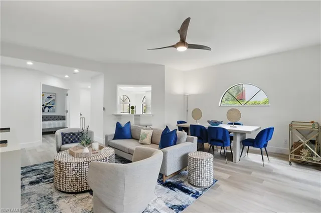 a living room with furniture