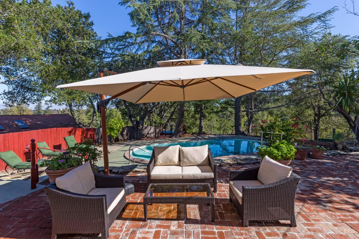 525 Outlook Drive Los Altos, CA 94024 - Photo 21 of 34 a patio view with patio couches and a fire pit