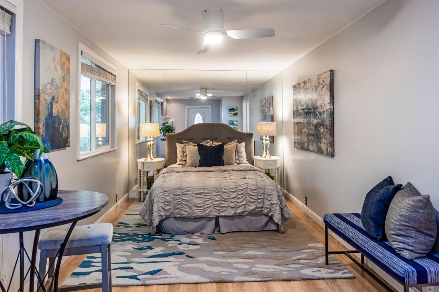 525 Outlook Drive Los Altos, CA 94024 - Photo 28 of 34 a bedroom with a bed and wooden floor