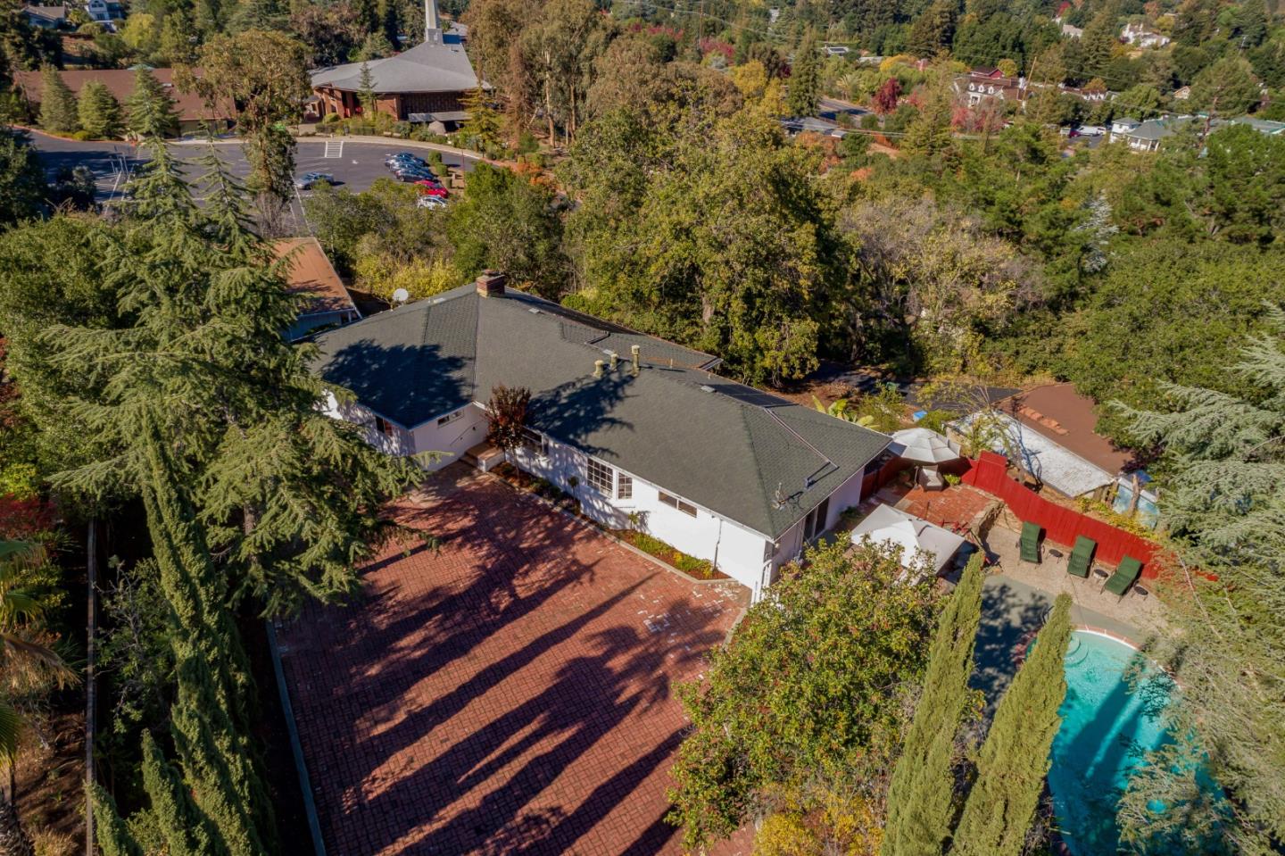525 Outlook Drive Los Altos, CA 94024 - Photo 31 of 34 an aerial view of residential houses with outdoor space