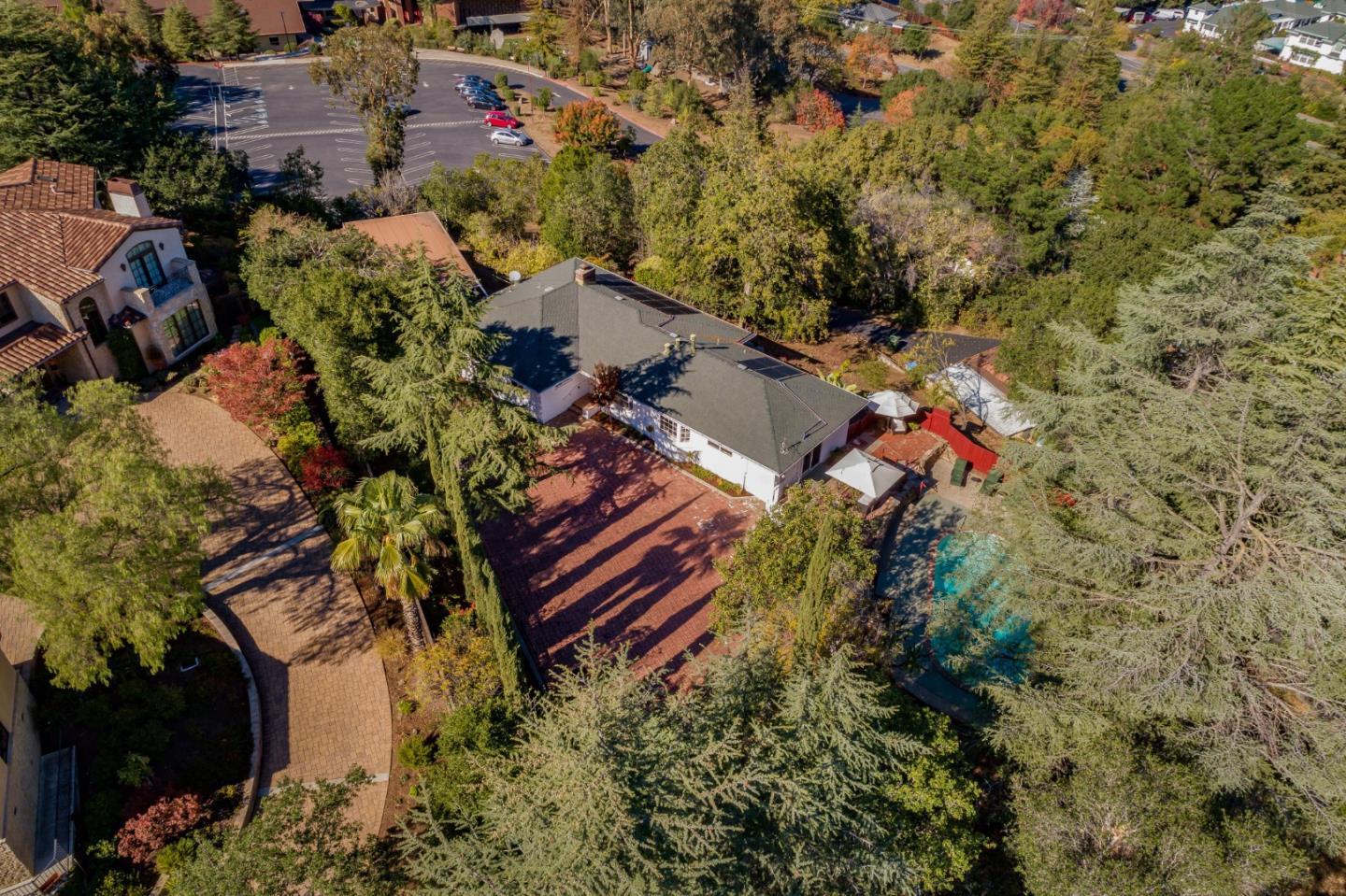 525 Outlook Drive Los Altos, CA 94024 - Photo 32 of 34 an aerial view of a house with a yard