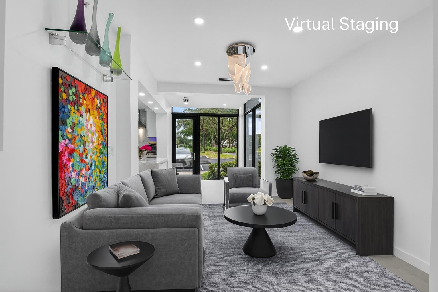 7847 Lakeside Boulevard, Unit 1014 Boca Raton, FL 33434 - Photo 13 of 53 a living room with furniture and a flat screen tv