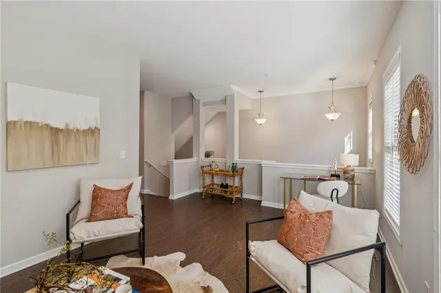 a living room with furniture and a couch