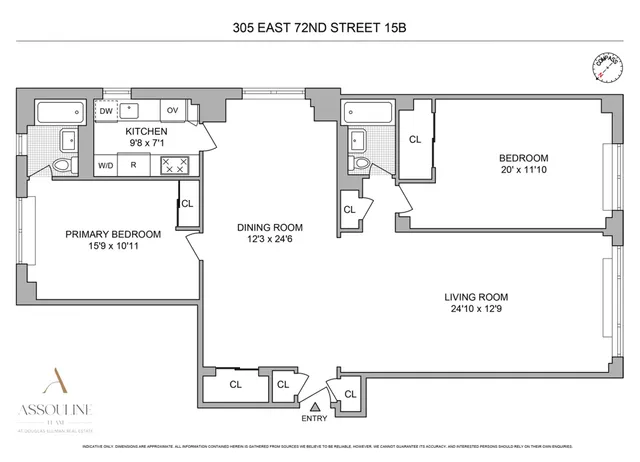 $1,195,000 | 305 East 72nd Street, Unit 15B | Lenox Hill