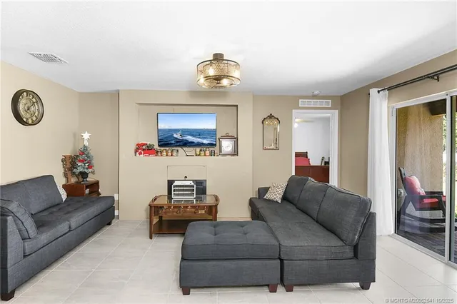 a living room with furniture