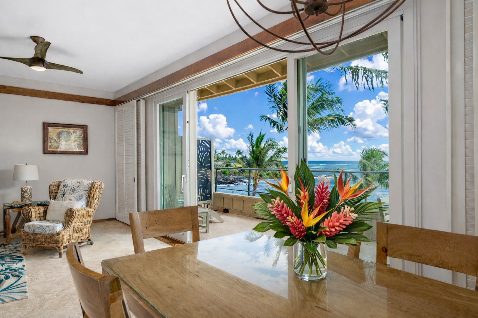 2640 Puuholo Road, Unit 231 Koloa, HI 96756 - Photo 6 of 30 a dining room filled with furniture and a potted plant