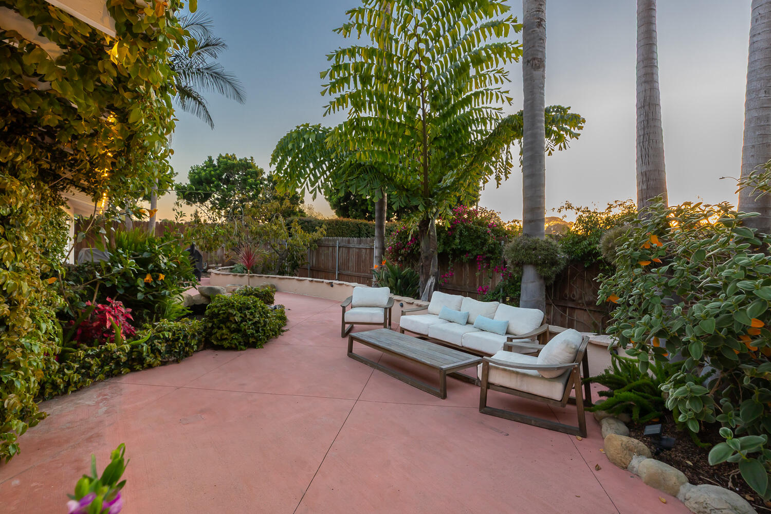 5402 Cameo Road Carpinteria, CA 93013 - Photo 20 of 28 a view of a backyard with plants and a patio