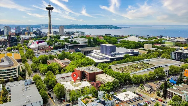 an aerial view of a city