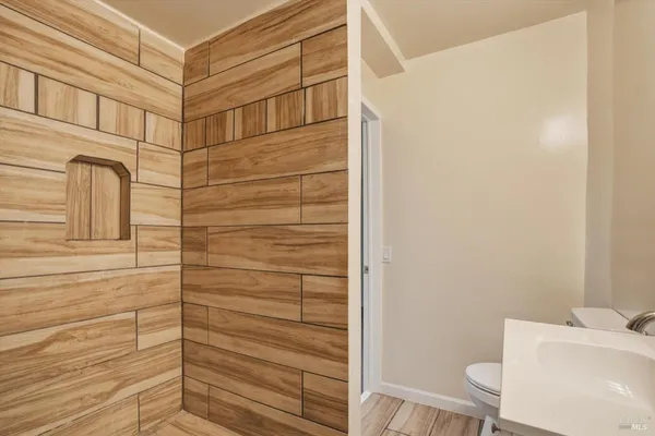 a bathroom with a shower