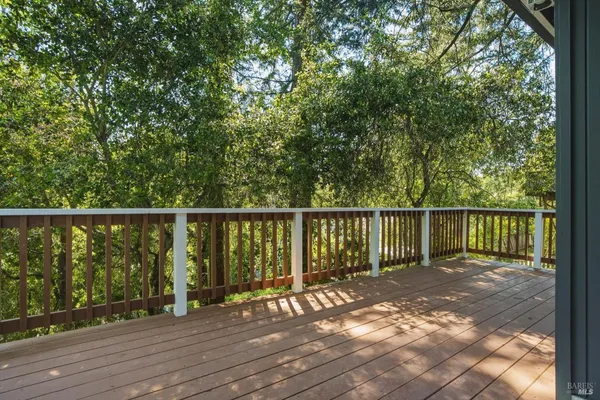 a view of a wooden deck