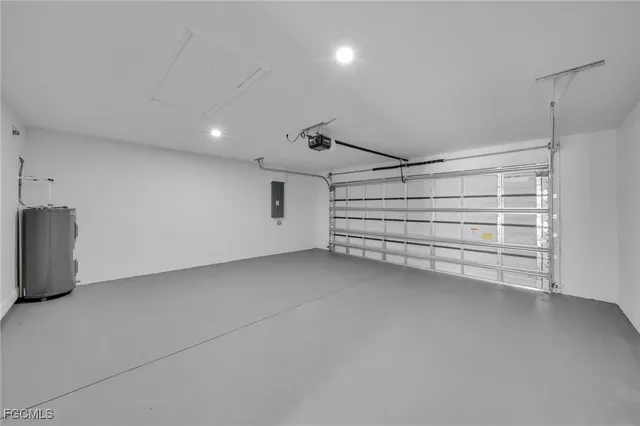 a view of room and garage