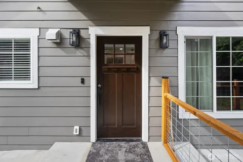 a view of a door of the house