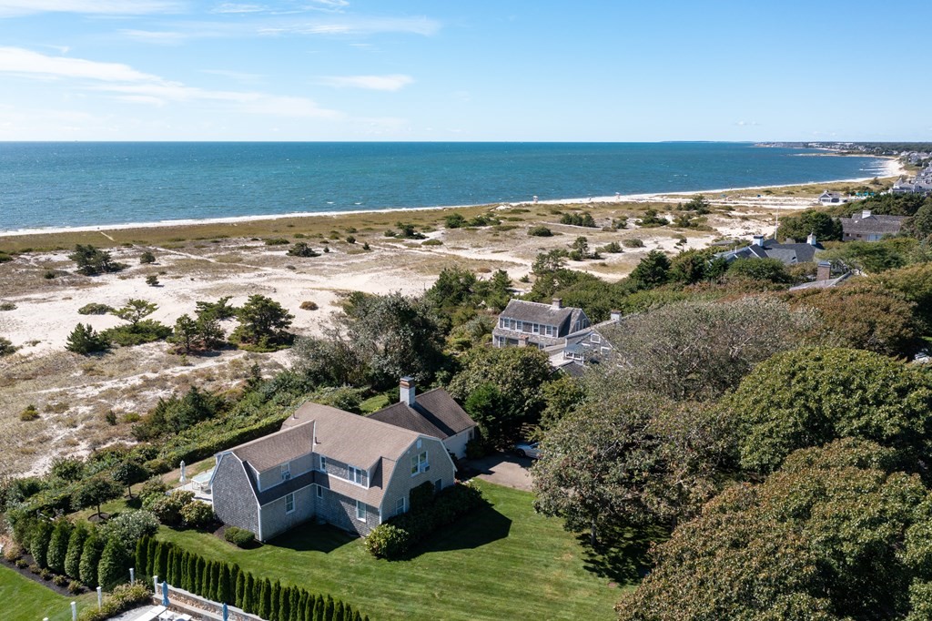 a view of an ocean and beach