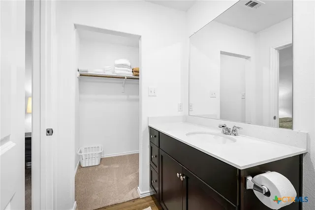 a close view of closet