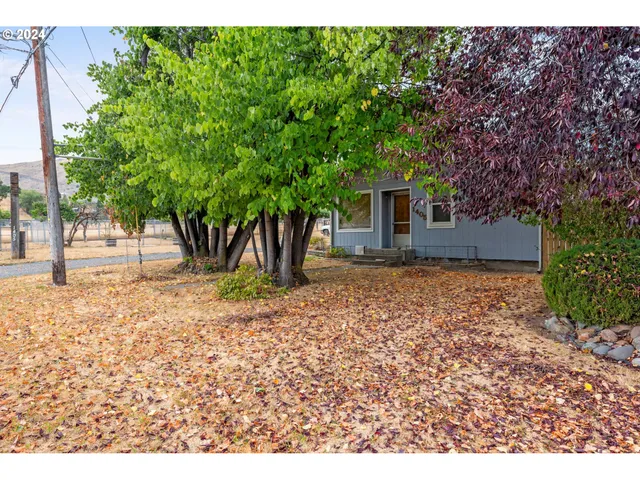 a backyard of a house with lots of green space