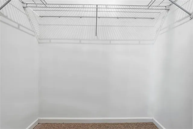 a view of small space with racks on the wall