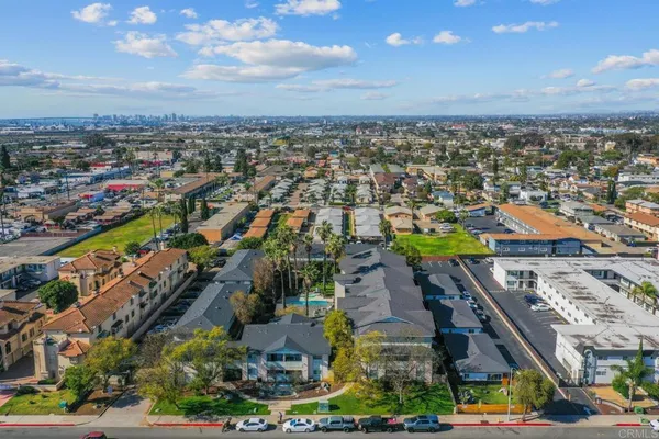 an aerial view of a city