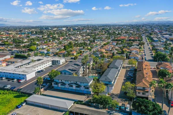 an aerial view of a city