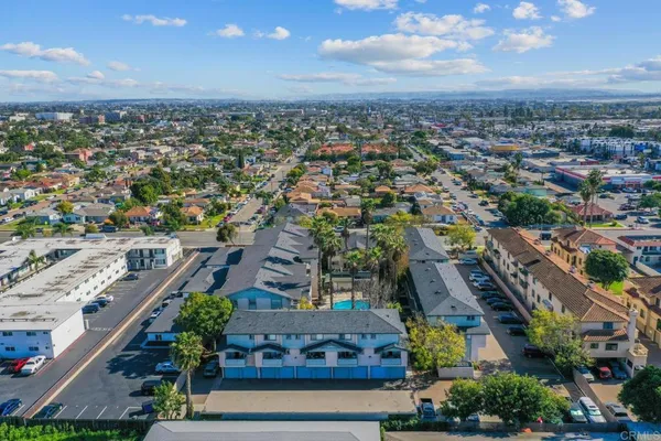 an aerial view of a city