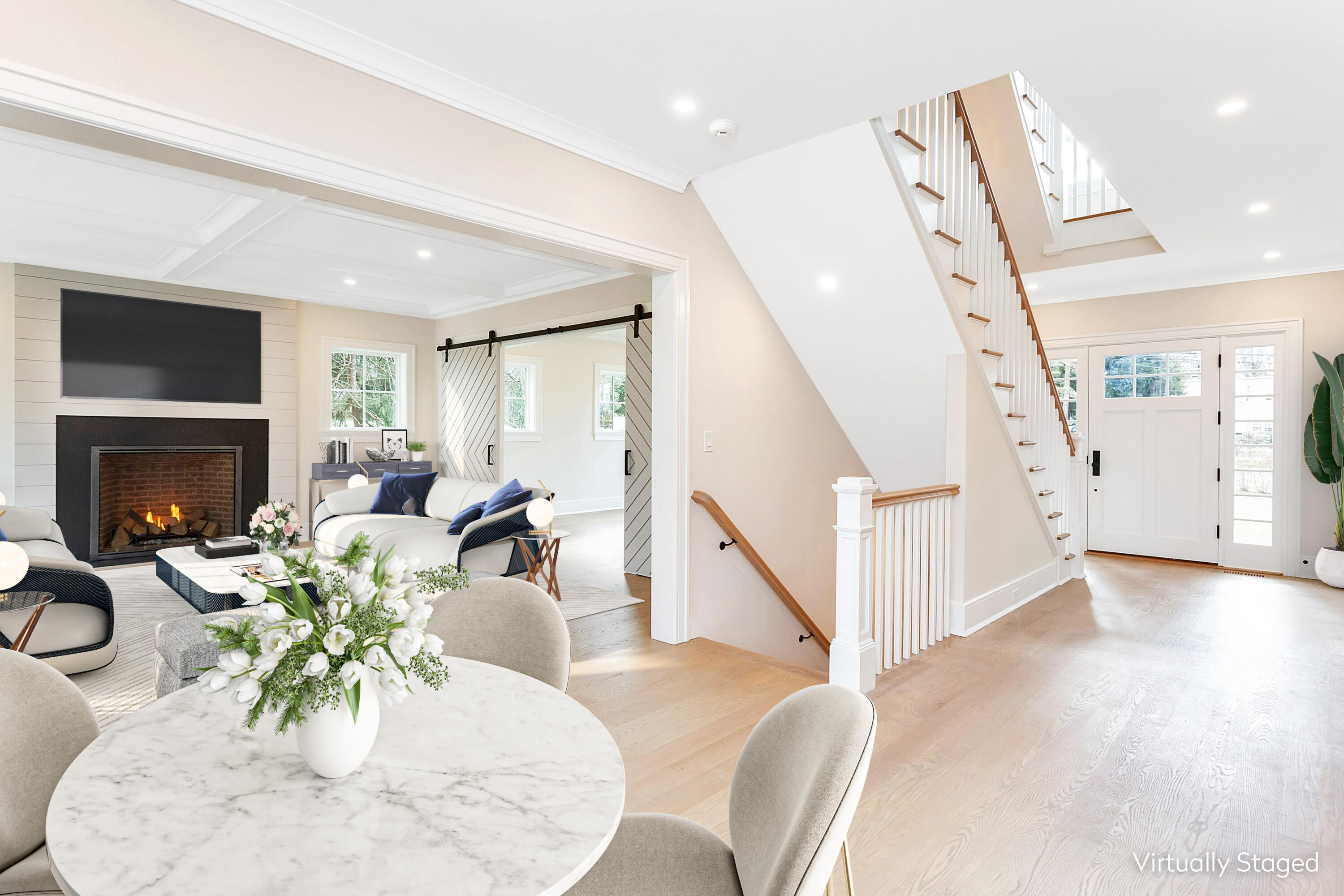 159 Middlesex Road Darien, CT 06820 - Photo 5 of 38 a view of a livingroom with furniture a potted plant and wooden floor