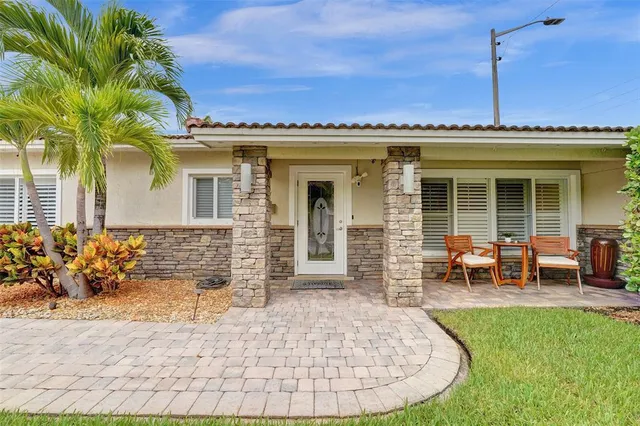a view of a house with a patio
