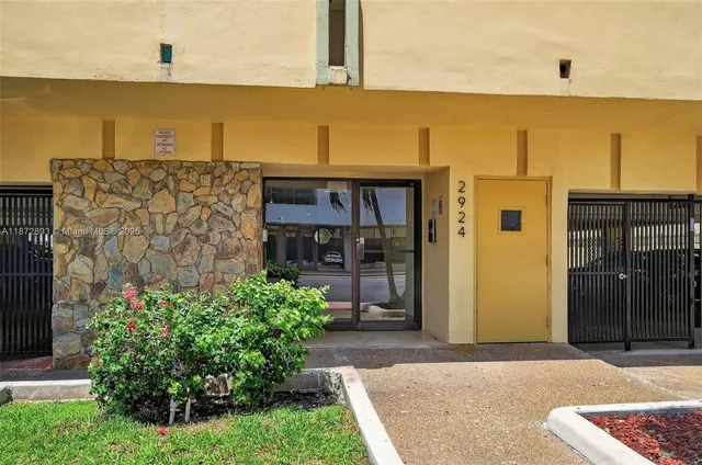 a front view of a building