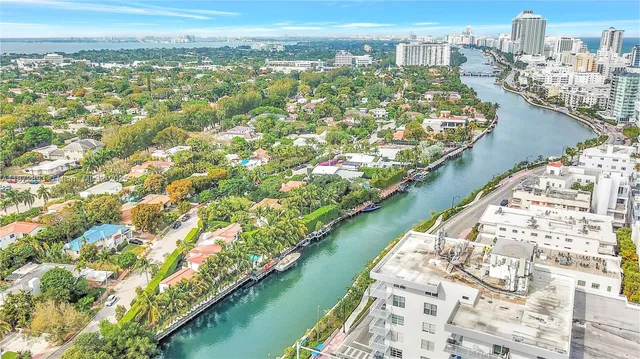 a view of a park with plants and trees