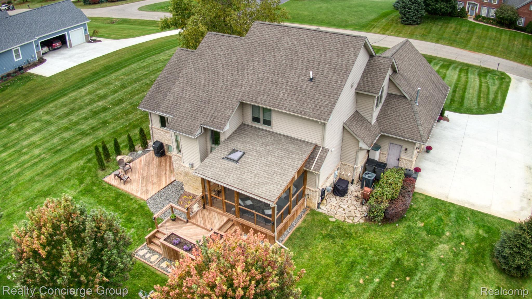 1172 Thorn Ridge Drive Howell, MI 48843 - Photo 64 of 71 Aerial view of home & backyard area