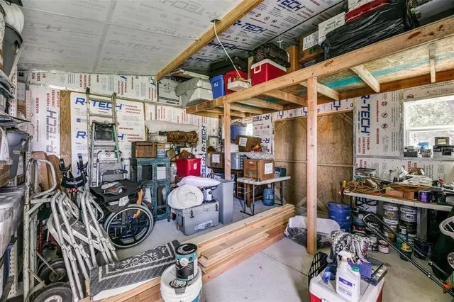 a view of a storage room with stuff