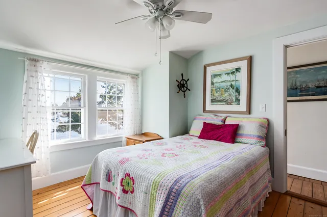 a view of a lake with a mountain