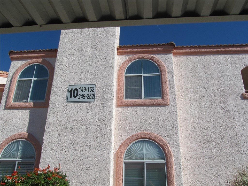 Exterior view of stucco siding