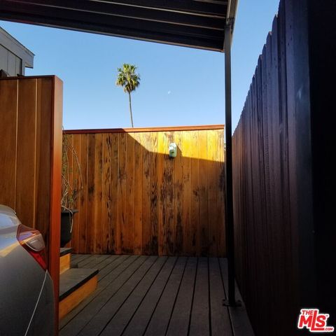 a view of a room with wooden floor and a potted plant