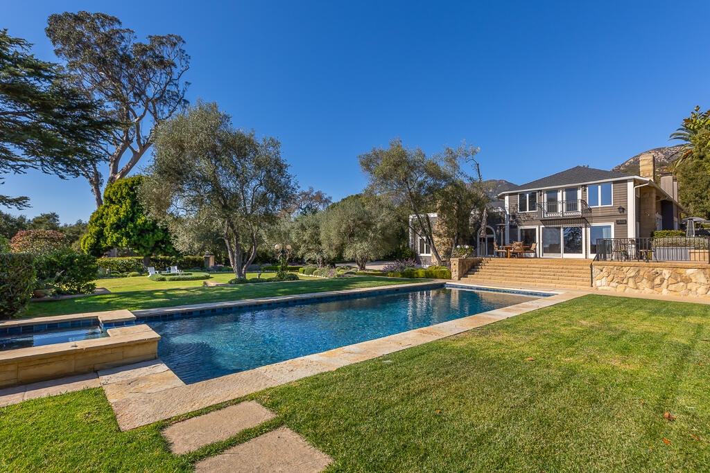 801 Riven Rock Road Montecito, CA 93108 - Photo 29 of 33 a view of swimming pool with a yard