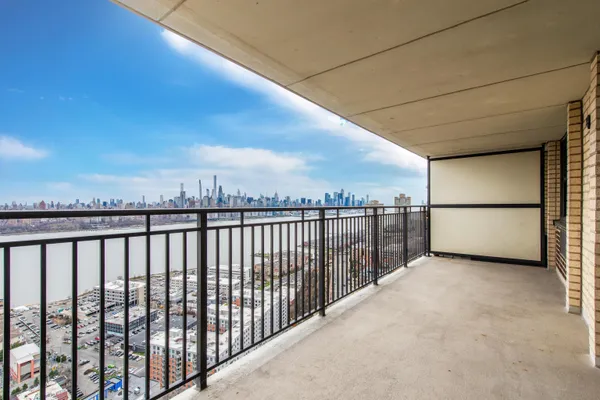 a view of a city with tall buildings