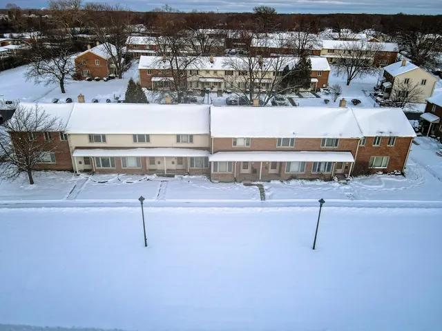 an aerial view of multiple parking