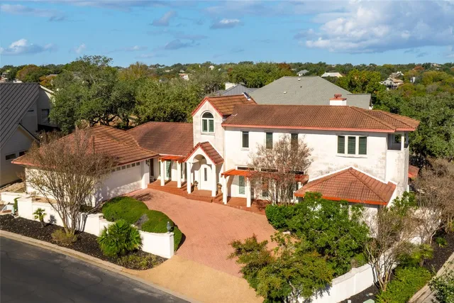 an aerial view of a house