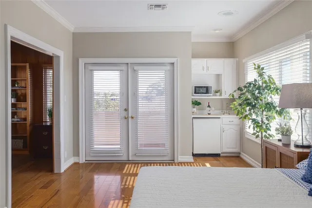 a view of room with furniture and front door