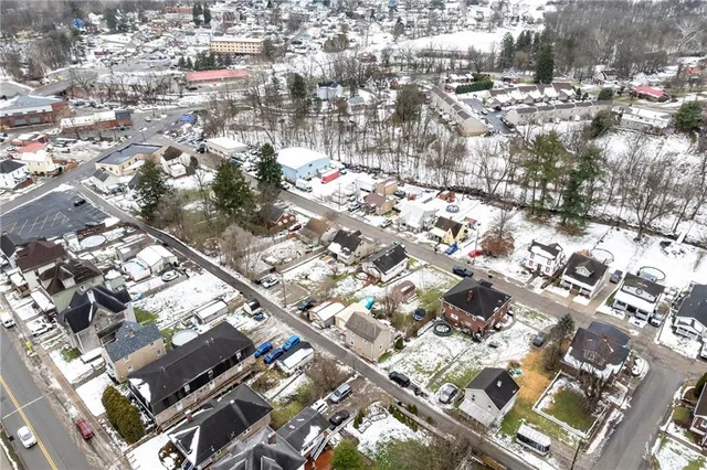 a city view with tall buildings