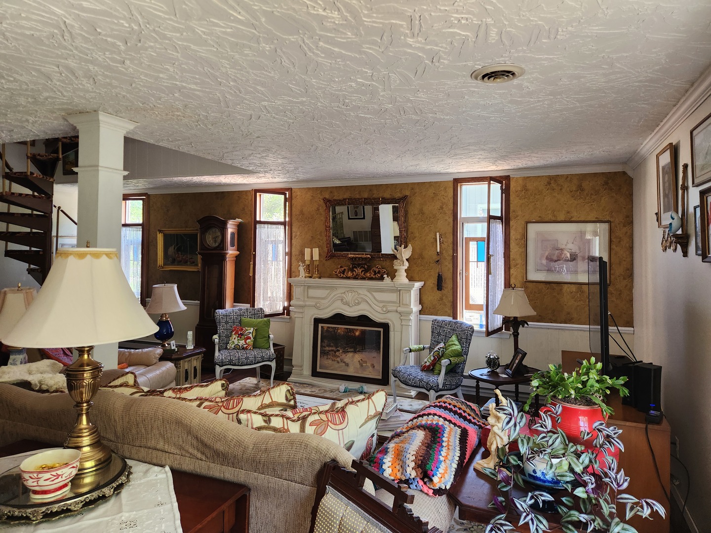 766 East Fairfield Road Mount Vernon, IL 62864 - Photo 37 of 134 a living room with furniture a fireplace and a flat screen tv