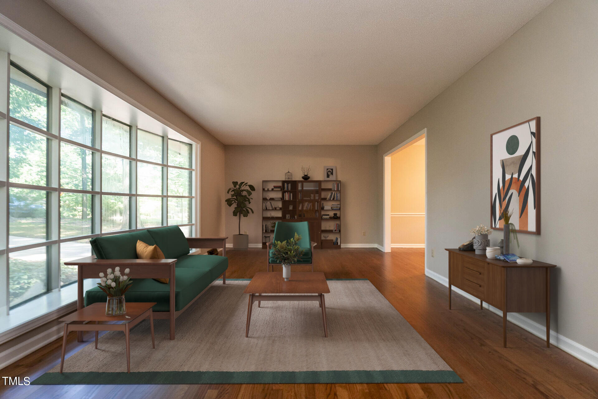 6604 Brandywine Road Raleigh, NC 27607 - Photo 3 of 46 a living room with furniture and a large window