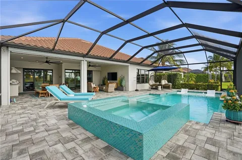 a view of a lake with a yard