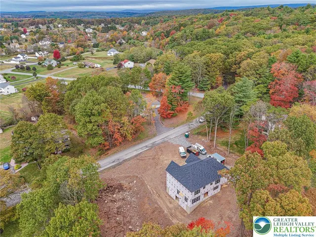 a view of a house with a yard and potted plants