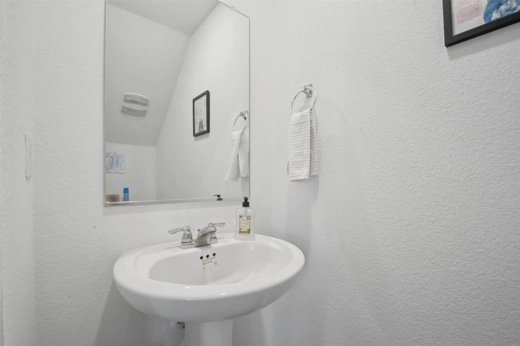 857 Powell Kyle, TX 78640 - Photo 13 of 28 Bathroom with a textured wall and a sink