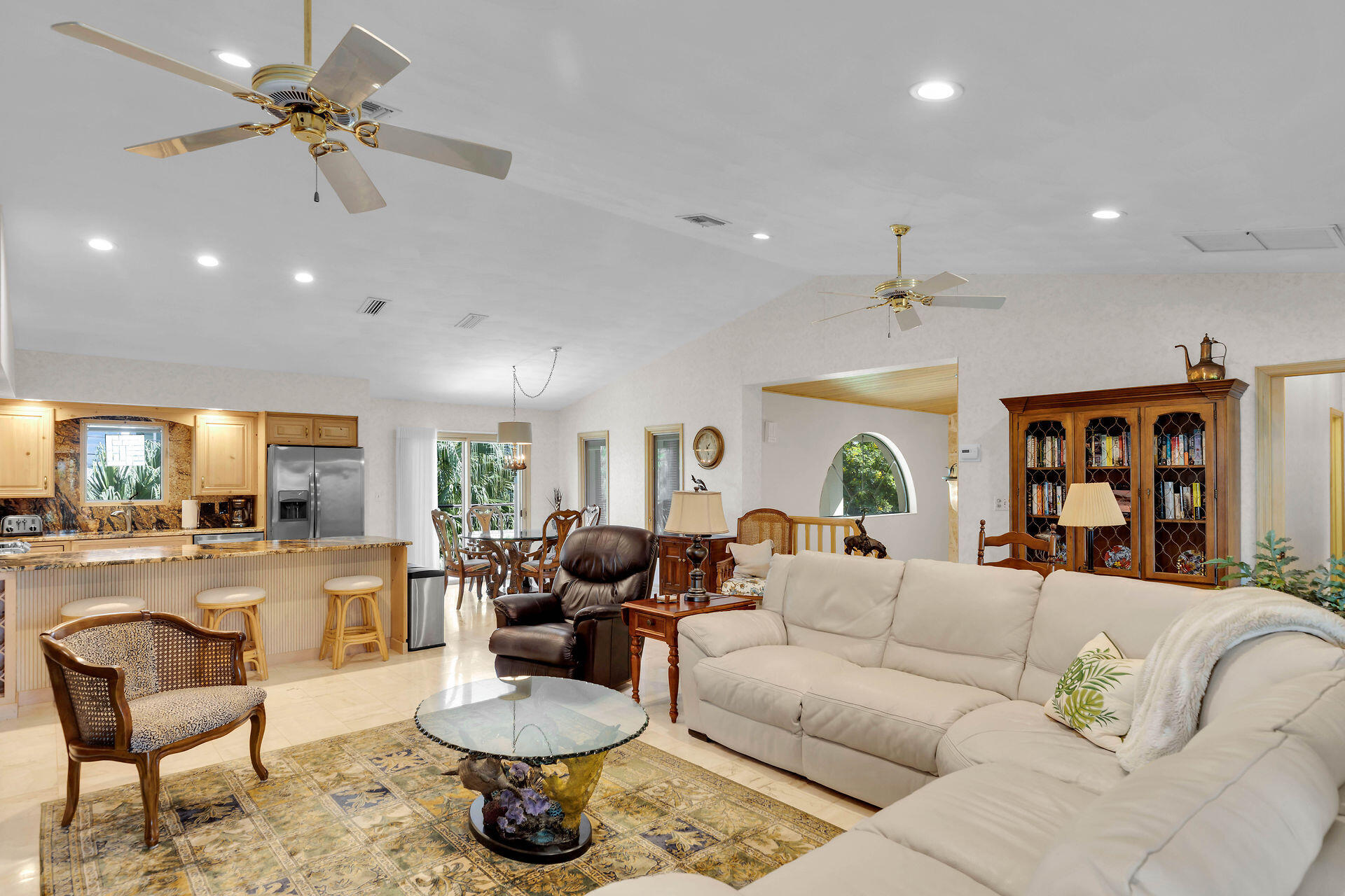 701 12th Street Key Colony Beach, FL 33051 - Photo 25 of 48 a living room with fireplace furniture and a large window