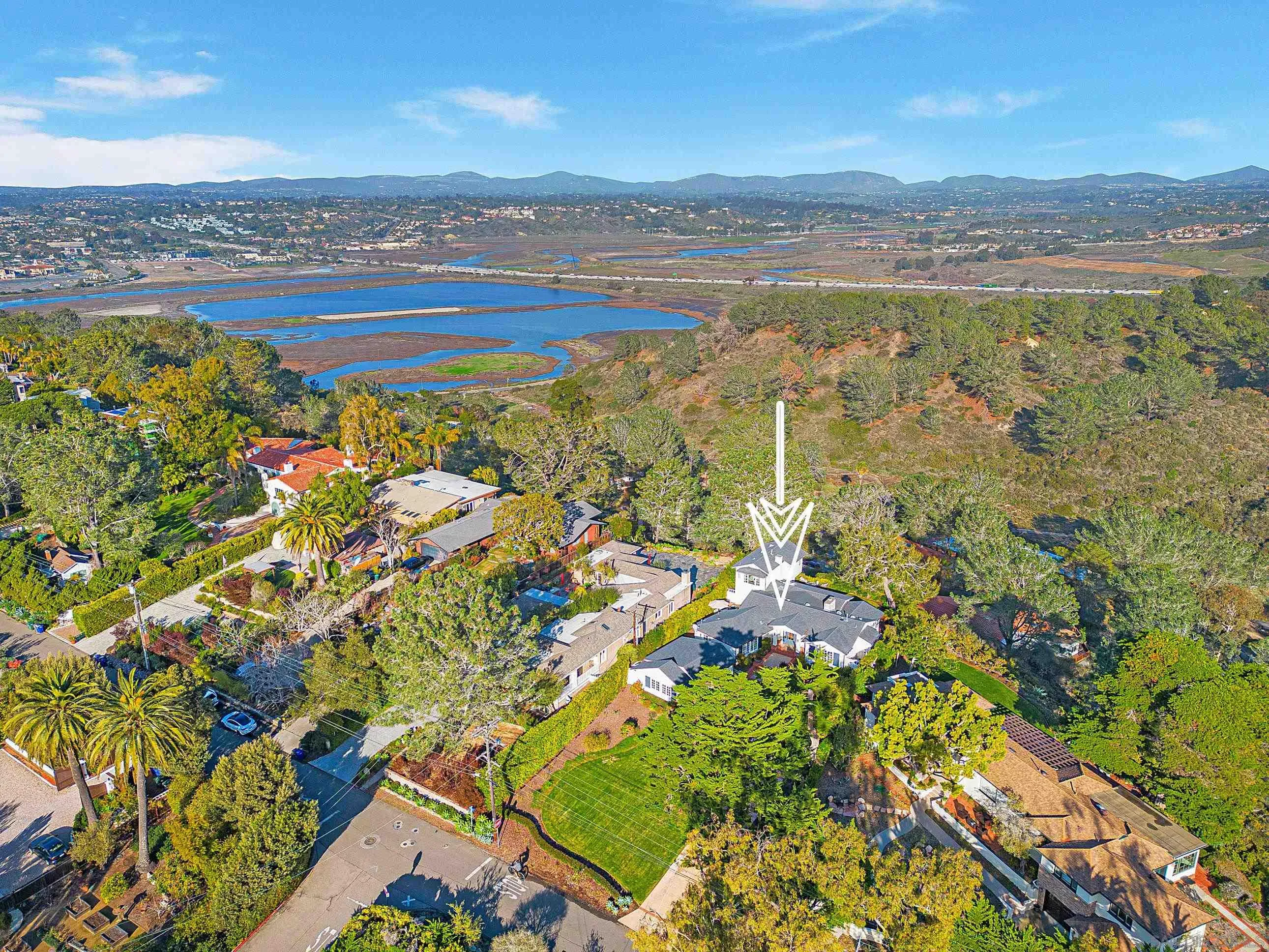 1145 Crest Road Del Mar, CA 92014 - Photo 56 of 57 an aerial view of residential houses with outdoor space