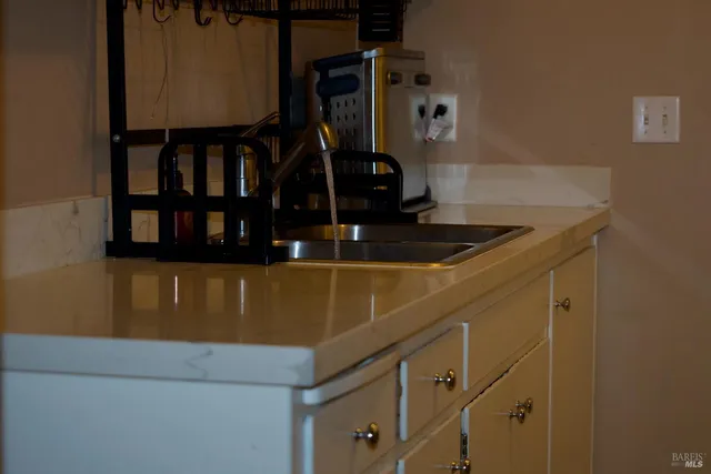 a close view of appliances and cabinets