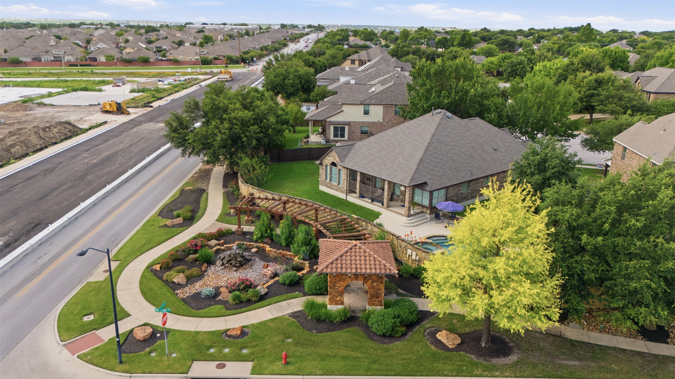 2568 Santa Barbara Loop Round Rock, TX 78665 - Photo 26 of 34 an aerial view of a house with garden space and outdoor seating
