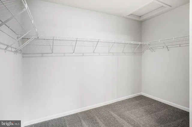 a view of a room with racks on the wall